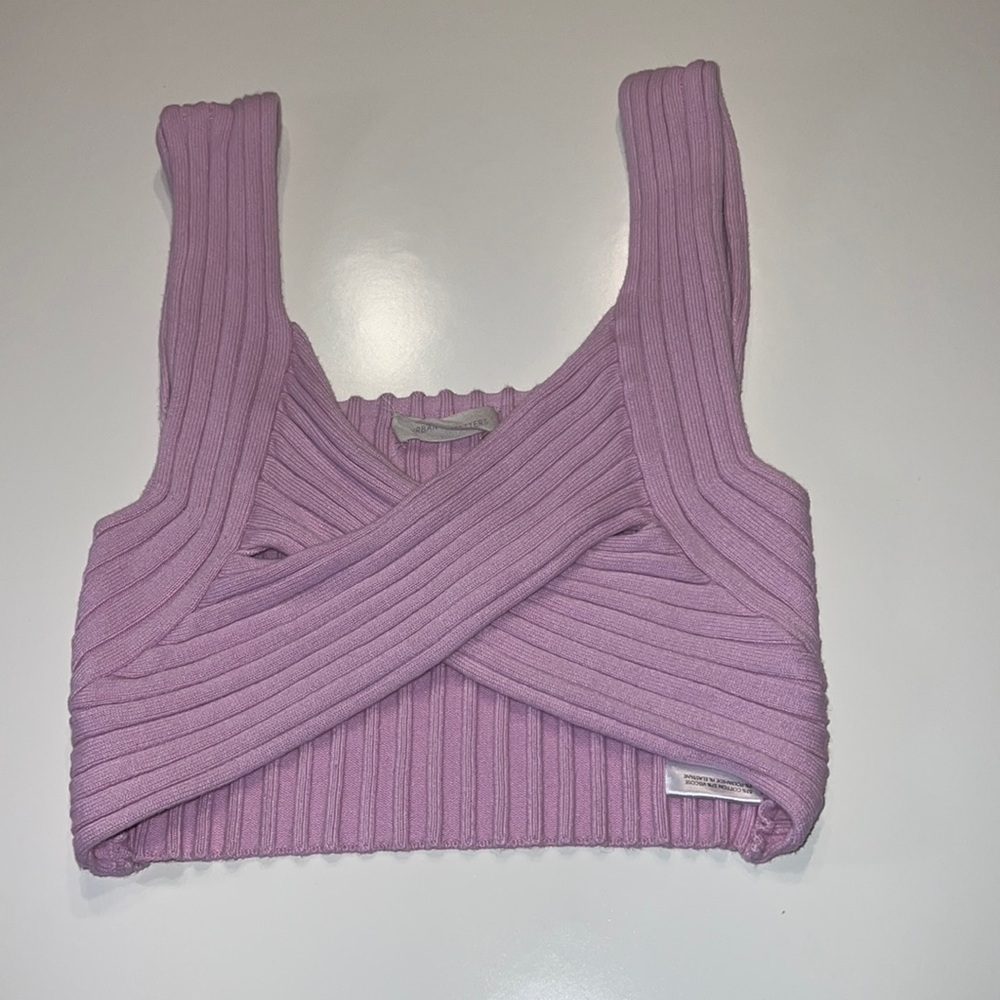 Urban outfitters cute cross crop top purple